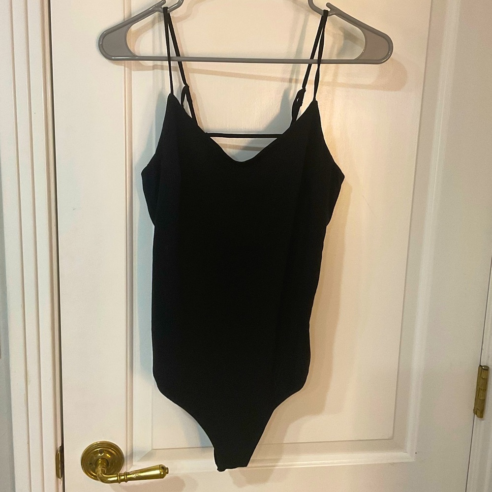 Black Almost Backless Bodysuit